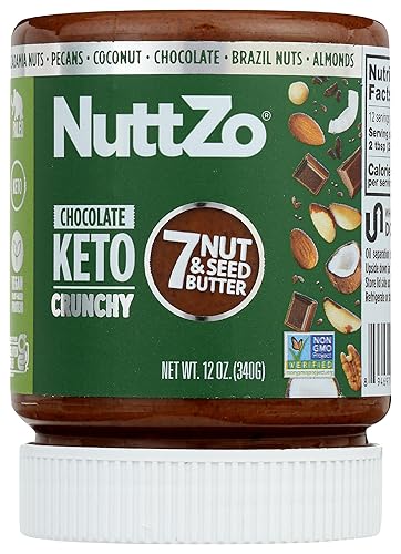 NuttZo - Mantequilla de nueces de chocolate negro keto  Coco crujiente  mezcla de 7 nueces y semillas apta para ceto vegano kosher 004oz de azúcar