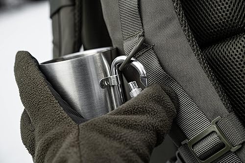 Miniatura 6 de M-Tac Taza térmica aislada de 9.5 onzas, vaso térmico de acero inoxidable de doble pared con asa de mosquetón plegable, sin tapa