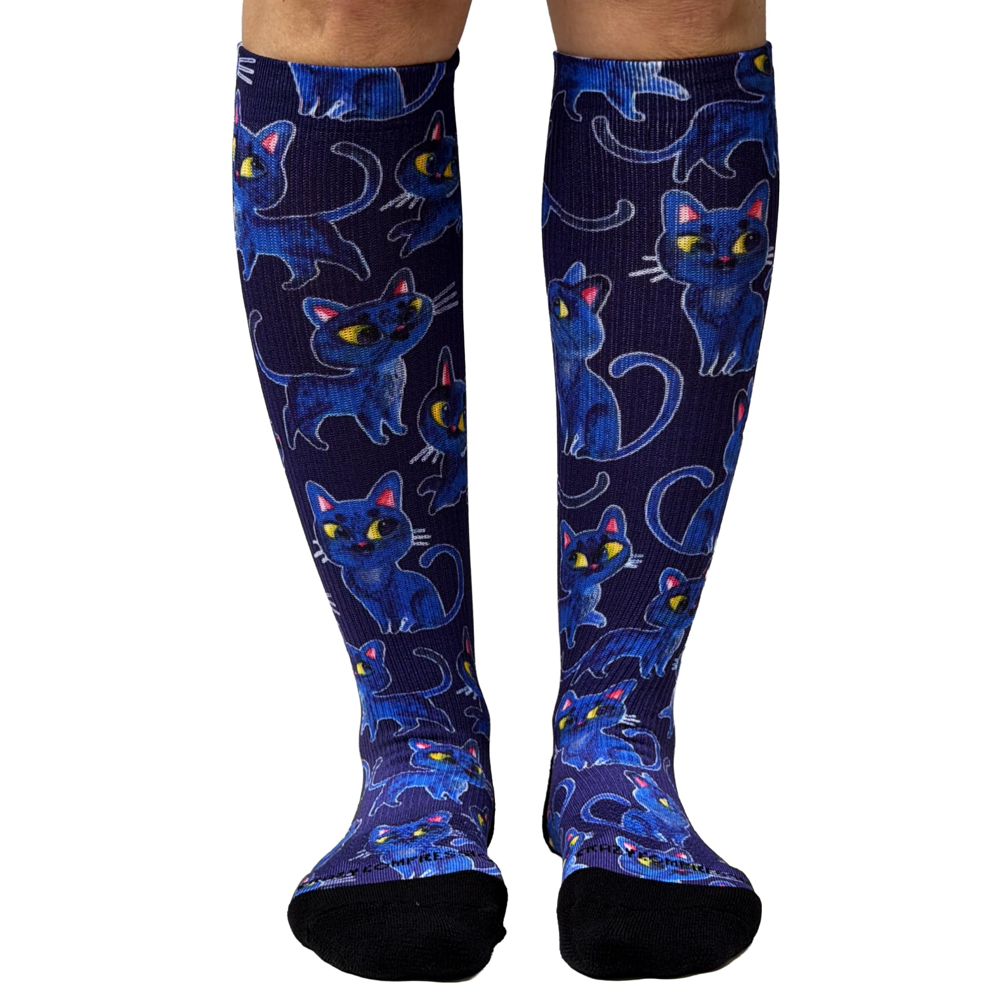 Crazy Compression Socks, Comfortable Support for Nurses and Medical Workers, Compression Essentials for Recovery, Travel, Hiking, and Long-Hour Comfort, Catween, Large/X-Large