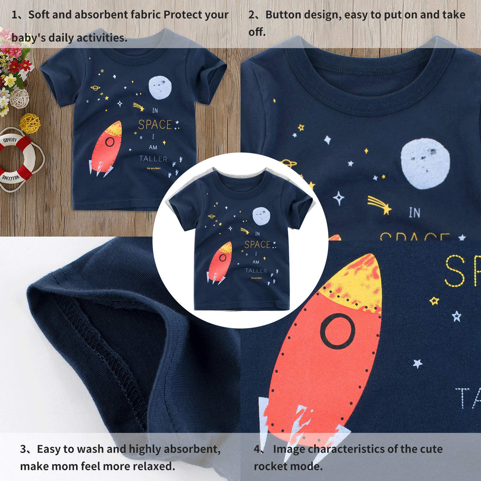 T-shirt dziecięcy, bawełniany, z uroczym wzorem zwierzęcym z kreskówek, uniseks, dla dzieci w wieku 1-7 lat