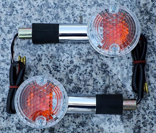 i5motorcycle i5 Pair of Clear Lens Turn Signals for Suzuki Savage 650 Marauder Volusia 800 Intruder 1400