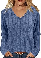 JomeDesign Women's Long Sleeve V Neck Lightweight Tunic Sweater | Casual Pullover Tops for Leggings Fall 2025