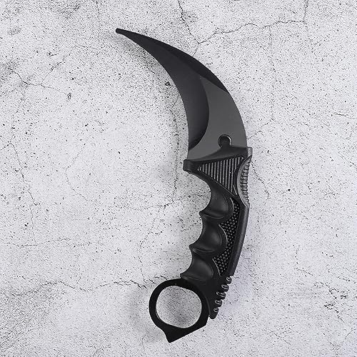 Miniatura 3 de Karambit - Cuchillo táctico de hoja fija, 2 piezas de acero inoxidable para exteriores, cuchillo de caza con funda y cable, adecuado para