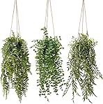 3 Packs Fake Hanging Plants with Pots, 20