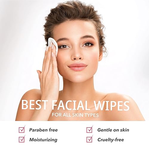 Miniatura 5 de Toallitas faciales removedor de maquillaje  Toallitas limpiadoras húmedas de árbol de té y rosa (rosa, paquete de 10 (800 unidades)