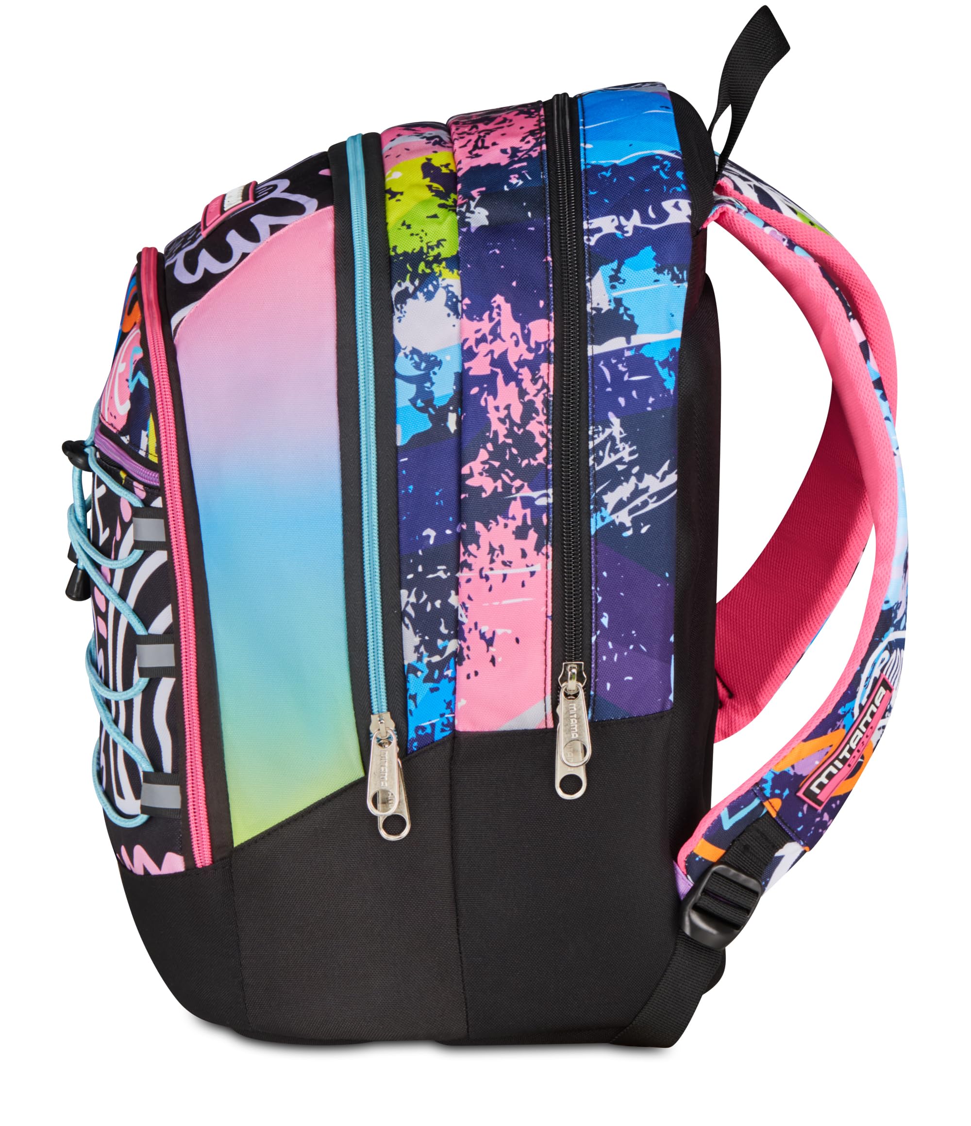 Mitama Zaino Scuola, X Plus LOVETBEAT, Triplo Scomparto, Rosa, Tasche Porta Borraccia,Schienale con fondo integrato, Spallacci Imbottiti, Zaino Scuola Media, Ragazza