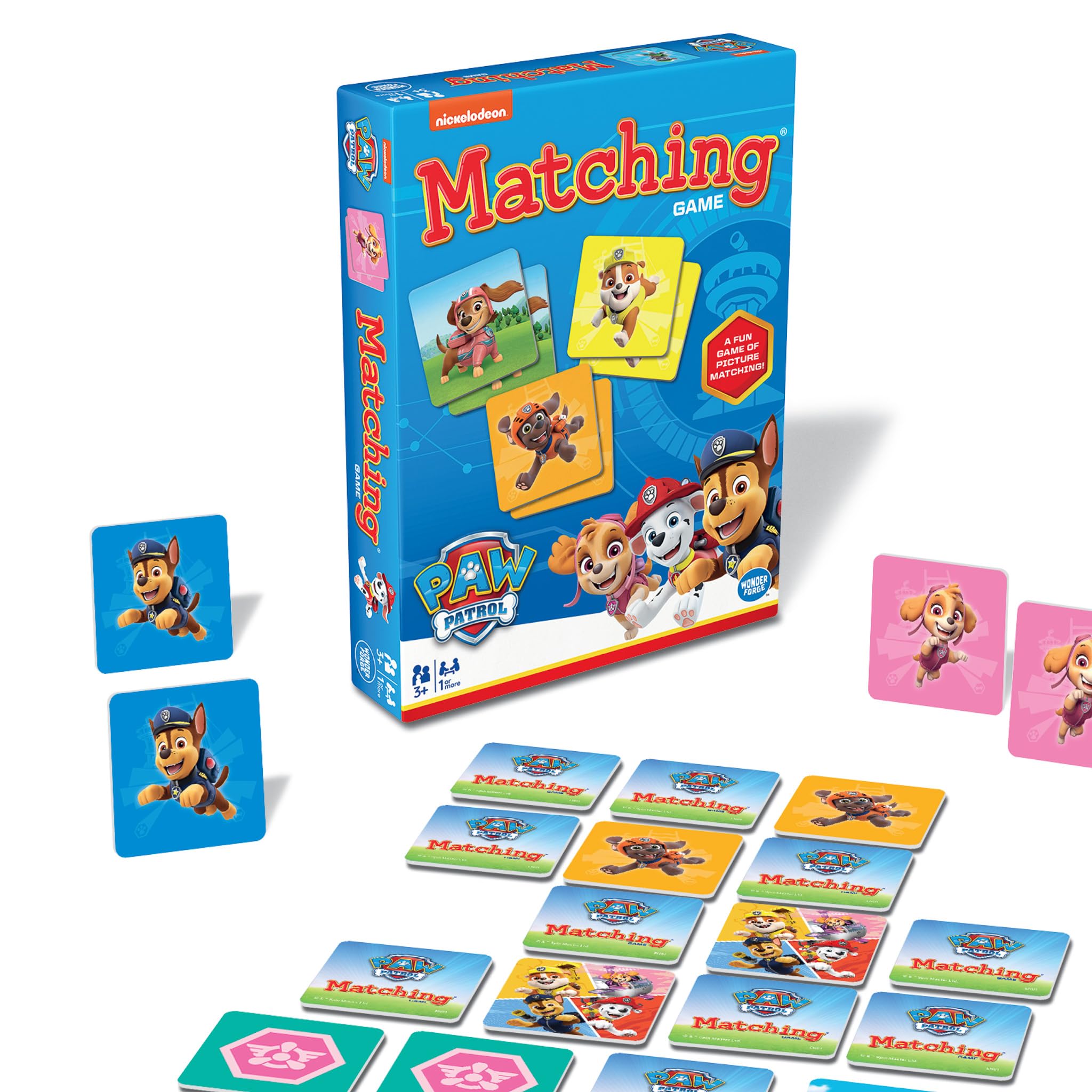 Wonder Forge Paw Patrol Matching Game: Educational Memory Challenge with Chase & Skye - Fun Kids' Board Game for Ages 3+ - Toddler Learning Toy