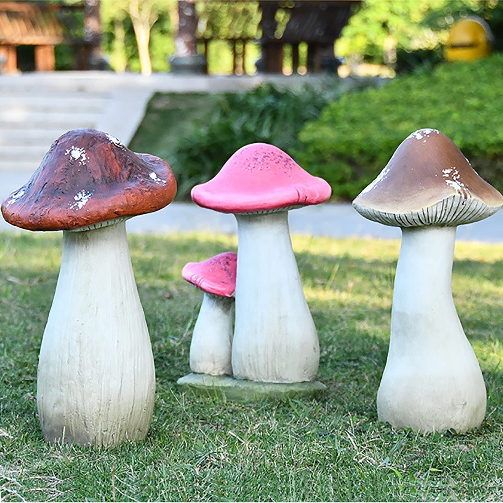 Amazon.co.jp: キノコの装飾庭の彫像、屋外の大きなキノコの像、中庭の