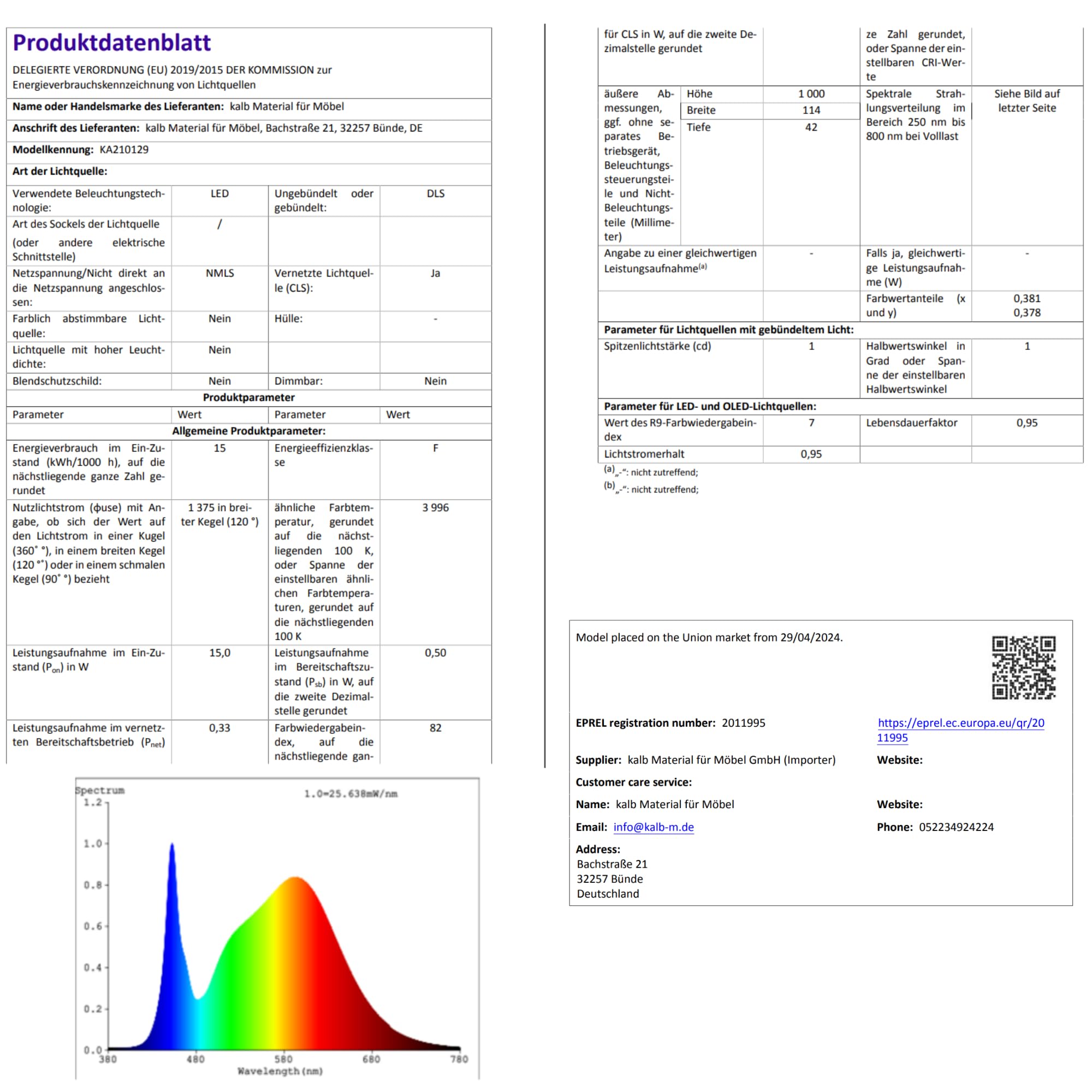 kalb Lumenia, LED Spiegelleuchte, LED Badezimmerleuchte, 100cm Spiegellampe, IP44, chrom, Spiegel & Schrankmontage, energiesparend, blendfrei, 230VAC, zwei Montagefüße, extra stabil (Neutralweiß)