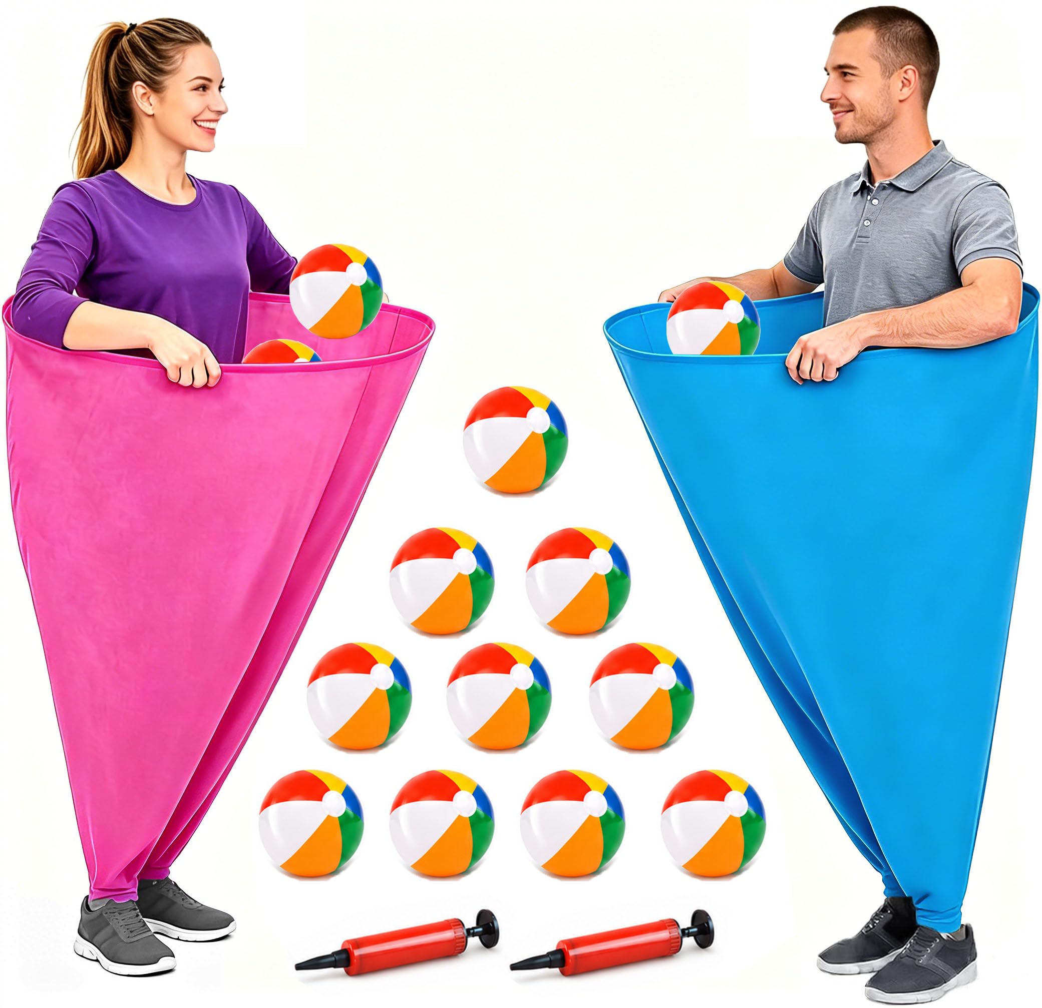 Granny Pants Yard Game, 14Pcs Granny Pants Game, Funny Giant Toss Game with 2 Pants &10 Bouncy Balls & 2 Pump, Outdoor Toys Tossing Games for Adults Teens Family Party Garden Beach