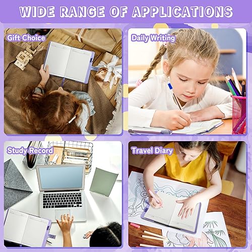 Vista 93 de CAGIE Diario con candado para niñas, A5 con contraseña rellenable, con forro, diario bloqueado, lindo regalo de Navidad y cumpleaños para niñas