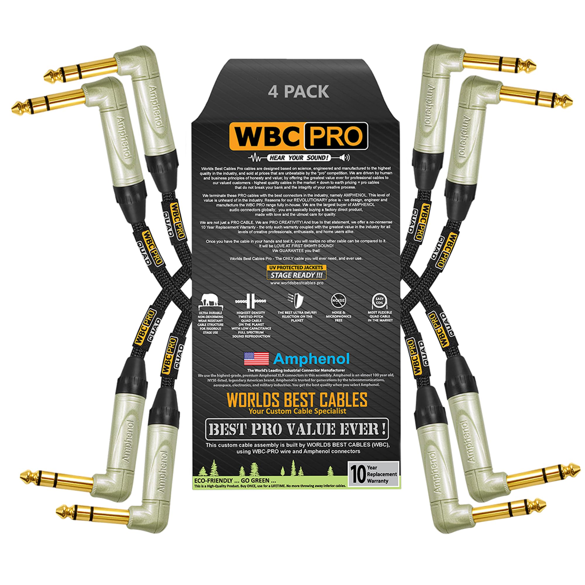 quad  ケーブル Amazon.com: WORLDS BEST CABLES: WBC-PRO-QUAD - Amphenol Gold