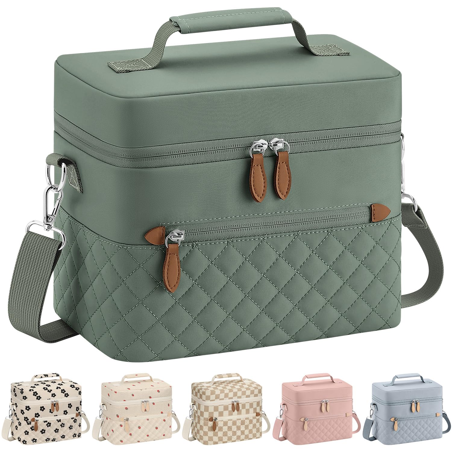 Insulated Lunch Box for Women Reusable Leak Proof Cooler Lunch Bag Women for Work Stylish Quilted Lunch Tote