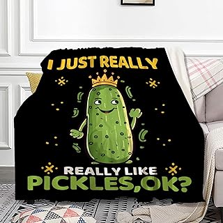 ZOE DAVISON I Just Really Like Pickles Ok Throw Blanket,Flannel Blankets for Bed Sofa Couch Lightweight Cozy Warm Fluffy Plush Lightweight Quilt 50 x 40 in S for Kids