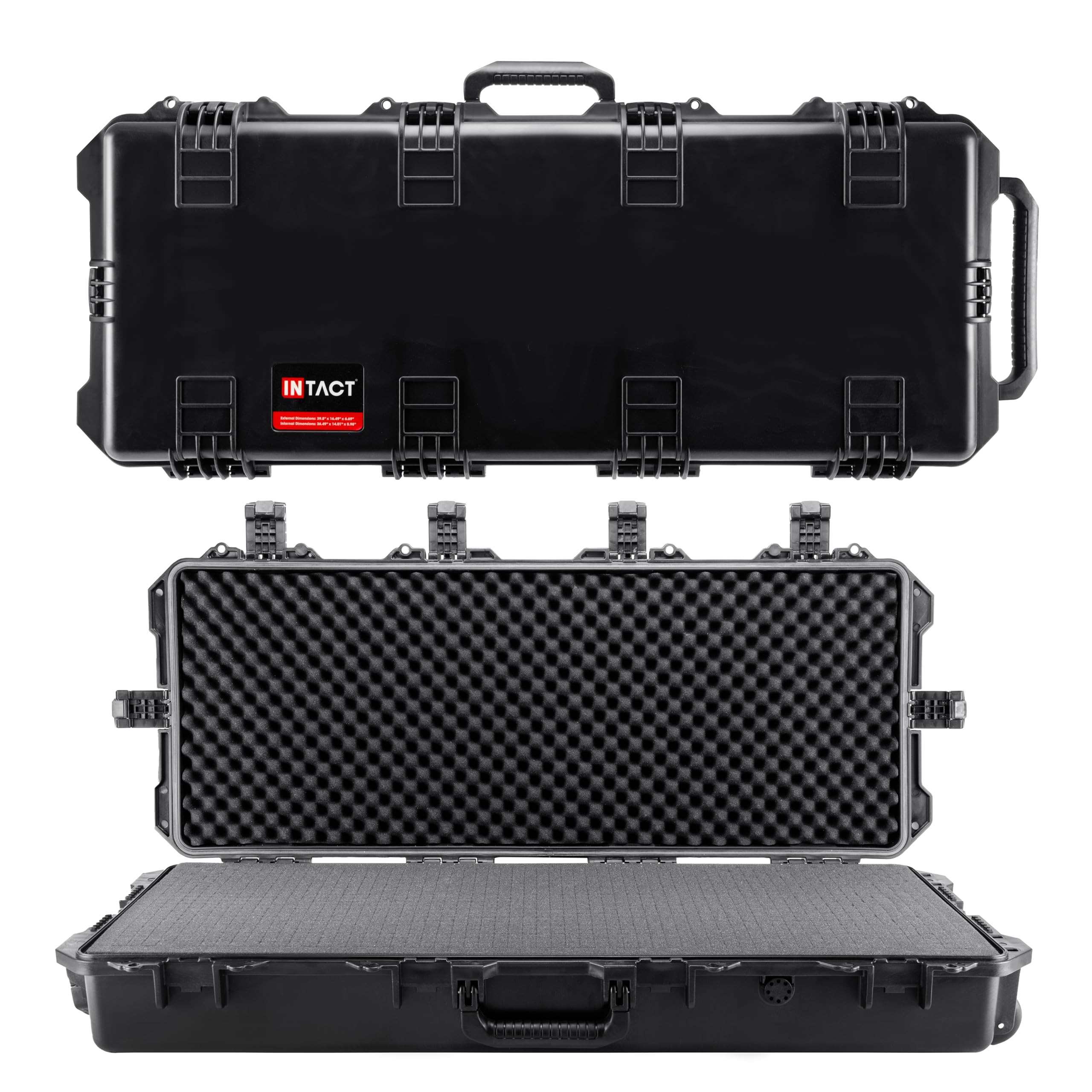 Eylar 40 Inch Intact Premium Series Hard Rolling Rifle Case, Waterproof & Crushproof with Foam