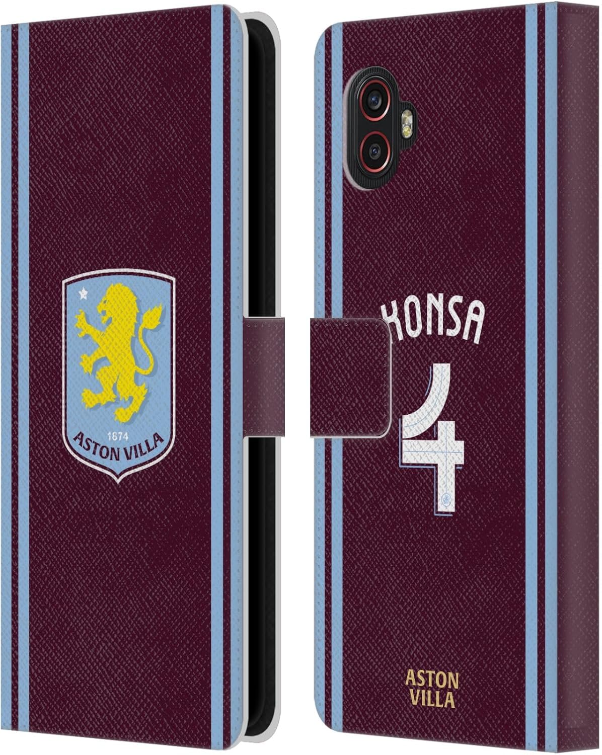 Head Case Designs Officially Licensed Aston Villa Football Club Ezri Konsa 2024/25 Crest Player Kit Leather Book Wallet Case Cover Compatible with Samsung Galaxy Xcover6 Pro/Pro2