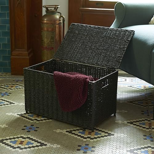 Miniatura 10 de Household Essentials Grande  ML-7145 - Cofre decorativo de mimbre con tapa para almacenamiento y organización