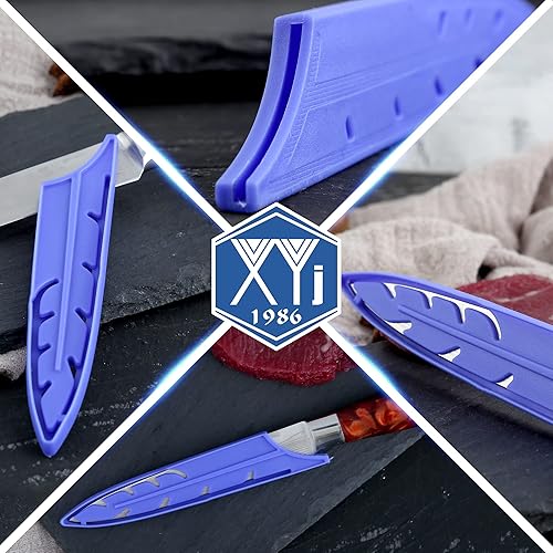 Vista 266 de XYJ Juego de 2 fundas de cuchillo de seguridad para cuchillos, protector de borde, funda universal para cuchillos, chef, cuchillo de cerámica