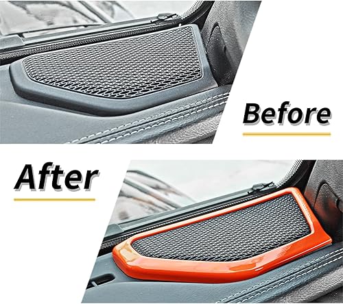 Miniatura 7 de Cubierta decorativa para altavoz A Pilar, accesorios interiores para Jeep Wrangler JL JLU Gladiator JT 2018 2019 2020 2021 2022 2023 (naranja)