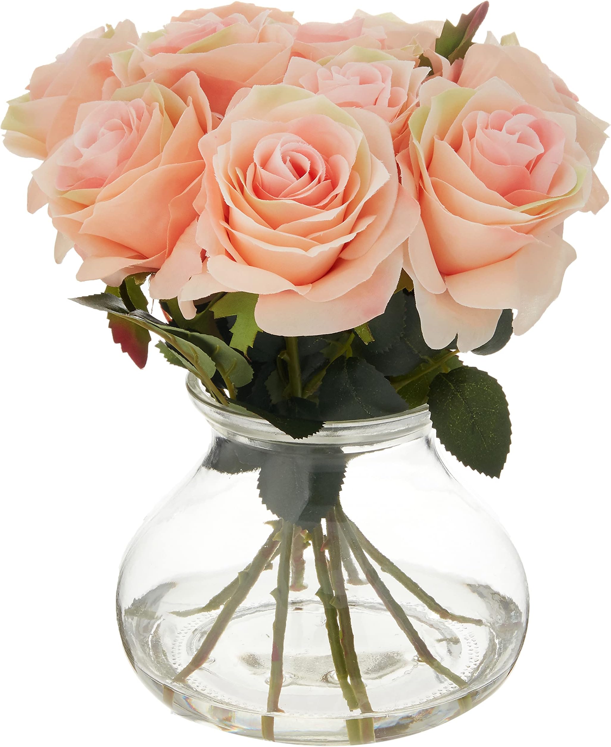 Nearly NaturalRose Artificial Arrangement with Vase