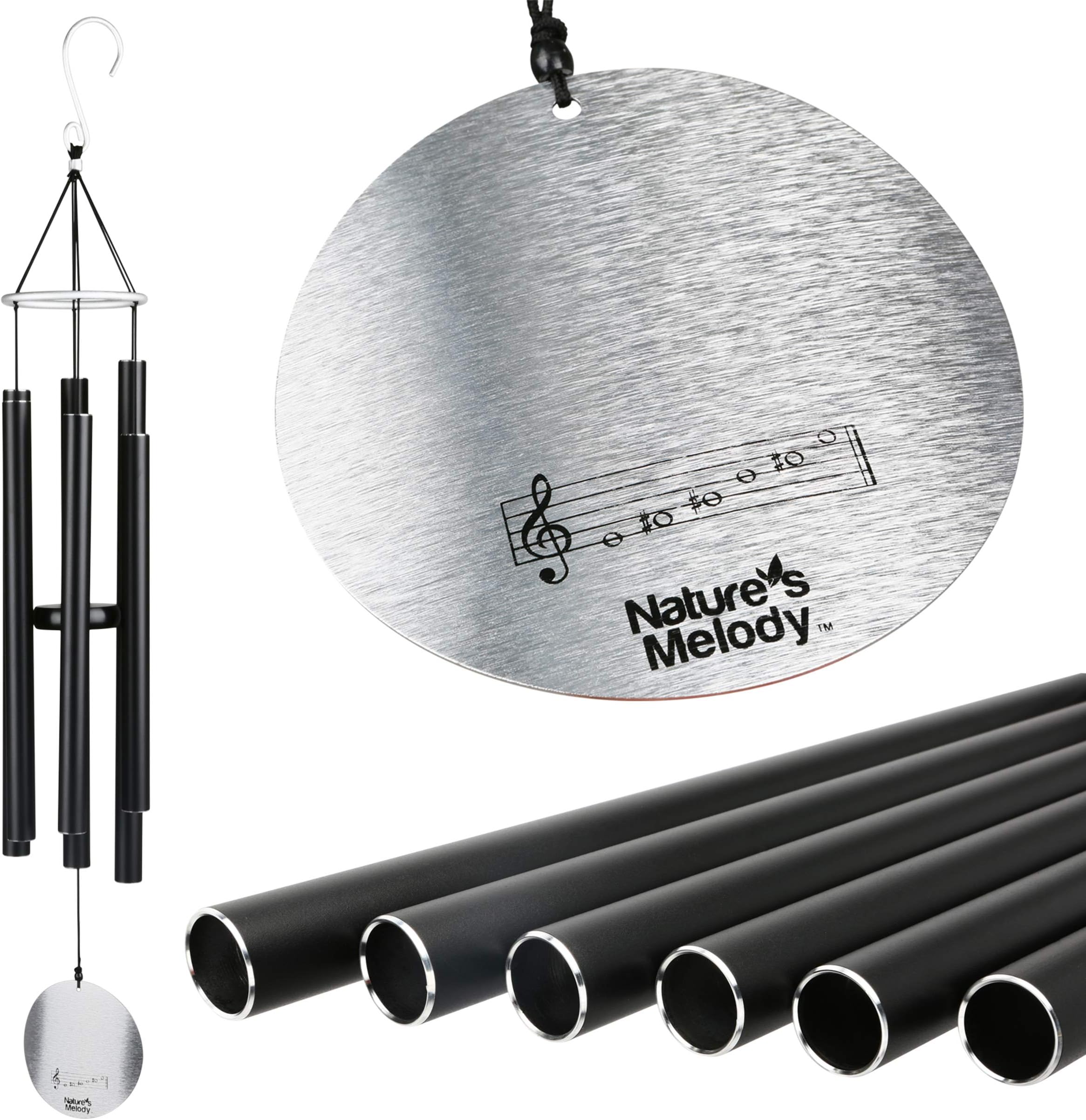 Nature's Melody AT36BK 36-inch Aureole Tunes Windchime - Black
