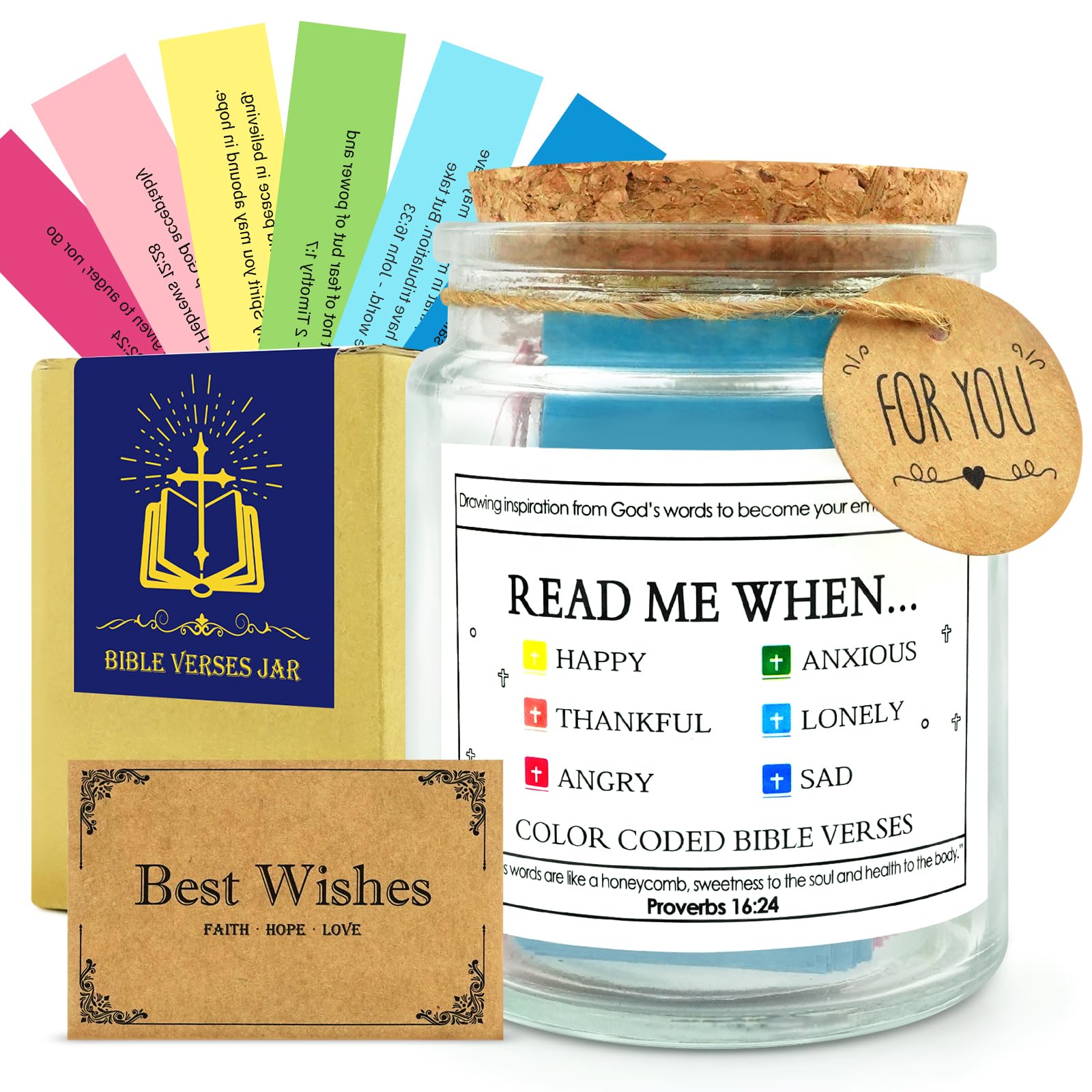 Lollyx Read Me When Bible Verse Jar for Daily Encouragement, Prayer & Reflection, Thank You Gifts for Dad, Christian Gift for Women and Men, Teacher Appreciation Gifts,Graduation Gift for Her