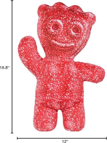 Vista 6 de iscream Sour Patch Kids - Mini almohada de personaje de caramelo en relieve de 8.5 x 6.25 pulgadas, color rojo Red Sour Patch Kid