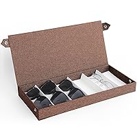 Cozary Porta Occhiali Multiplo - Custodia Rigida per Occhiali con Coperchio e Chiusura a Pressione