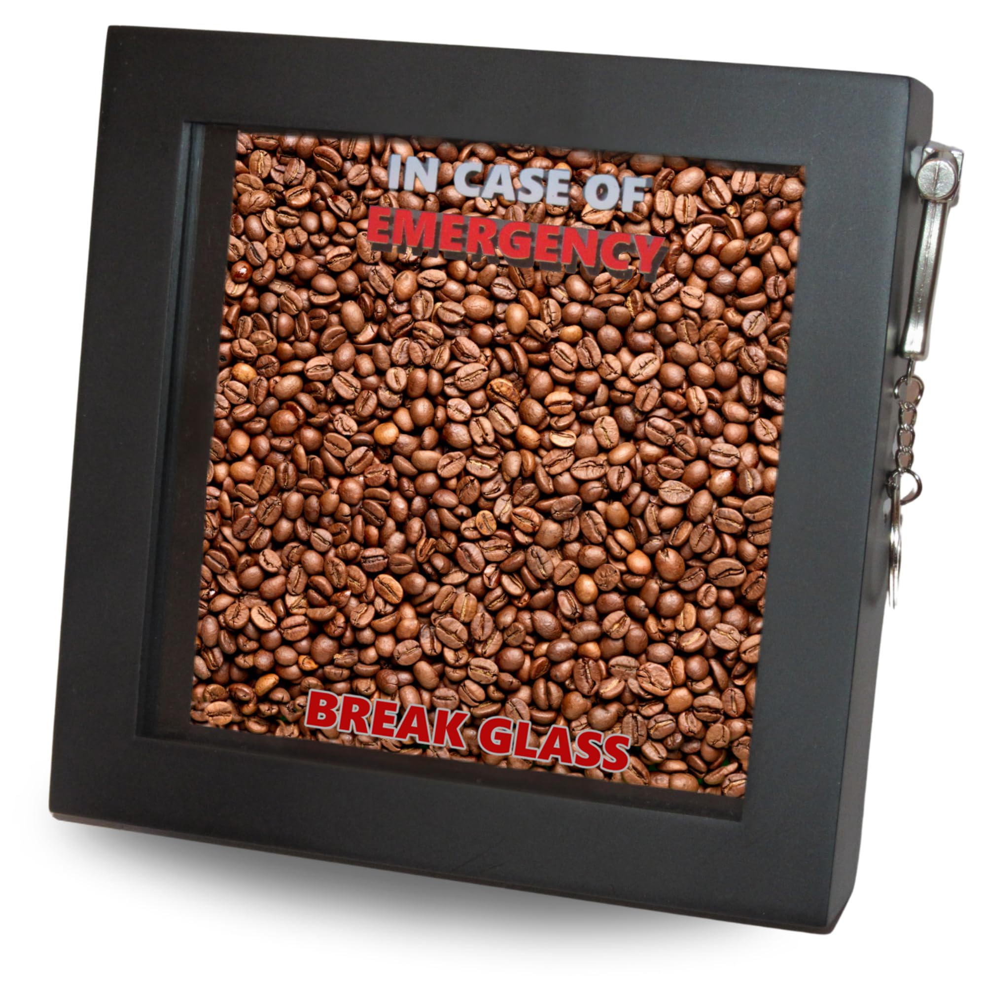 Birthday or Christmas In Case of Present Emergency, Break Glass Gift Box. Fun 3d Frame for Tea Coffee Beans Baileys Wine Whisky Gin Vodka. Xmas Secret Santa Stocking Filler