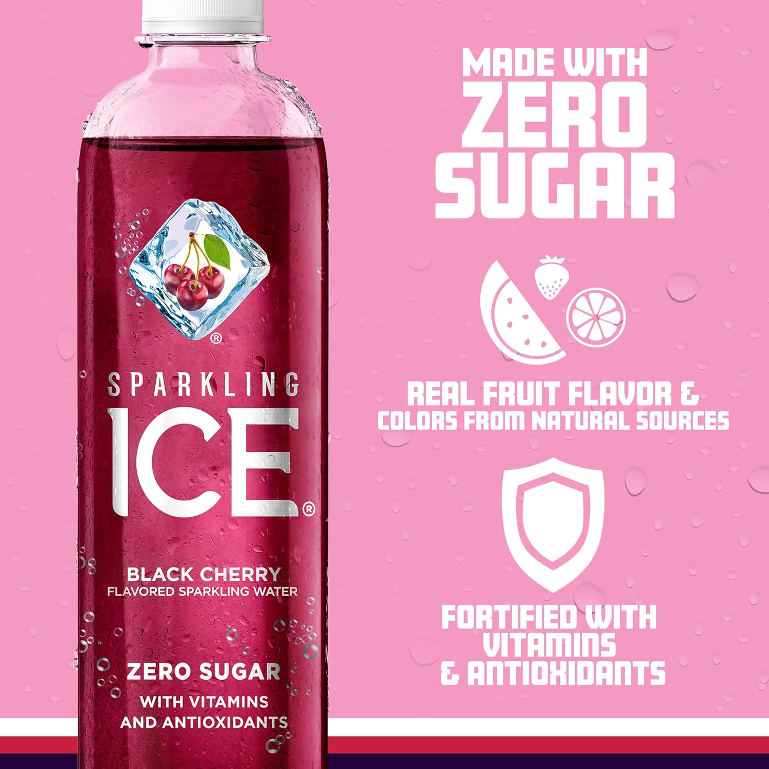 Sparkling Ice +Caffeine Blue Raspberry Sparkling Water (Pack of 12) and Sparkling ICE Black Raspberry Sparkling Water (Pack of 12)