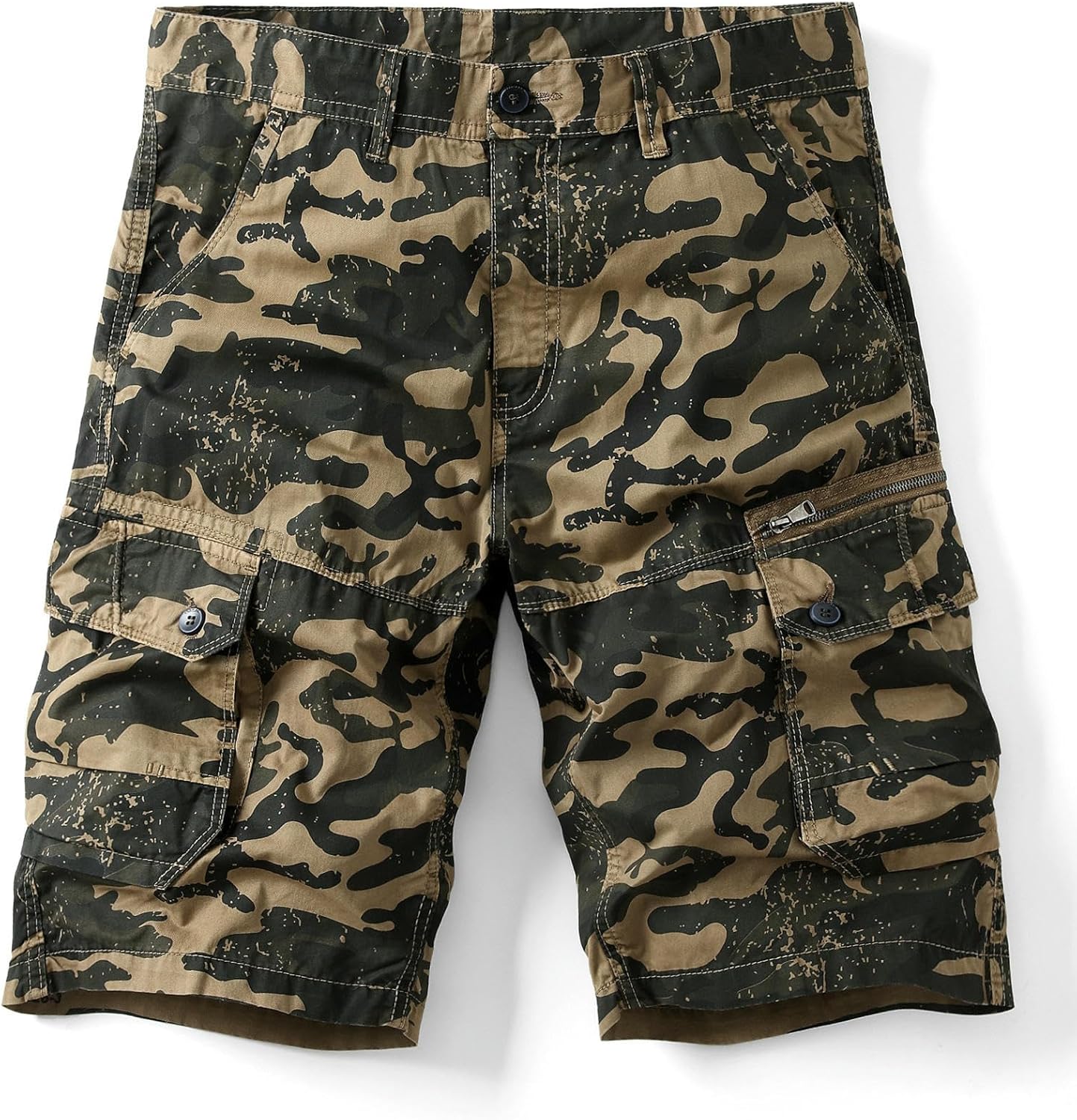 Men's Summer Loose 5-Point Multi-Pocket Casual Mid-Length Beach Shorts