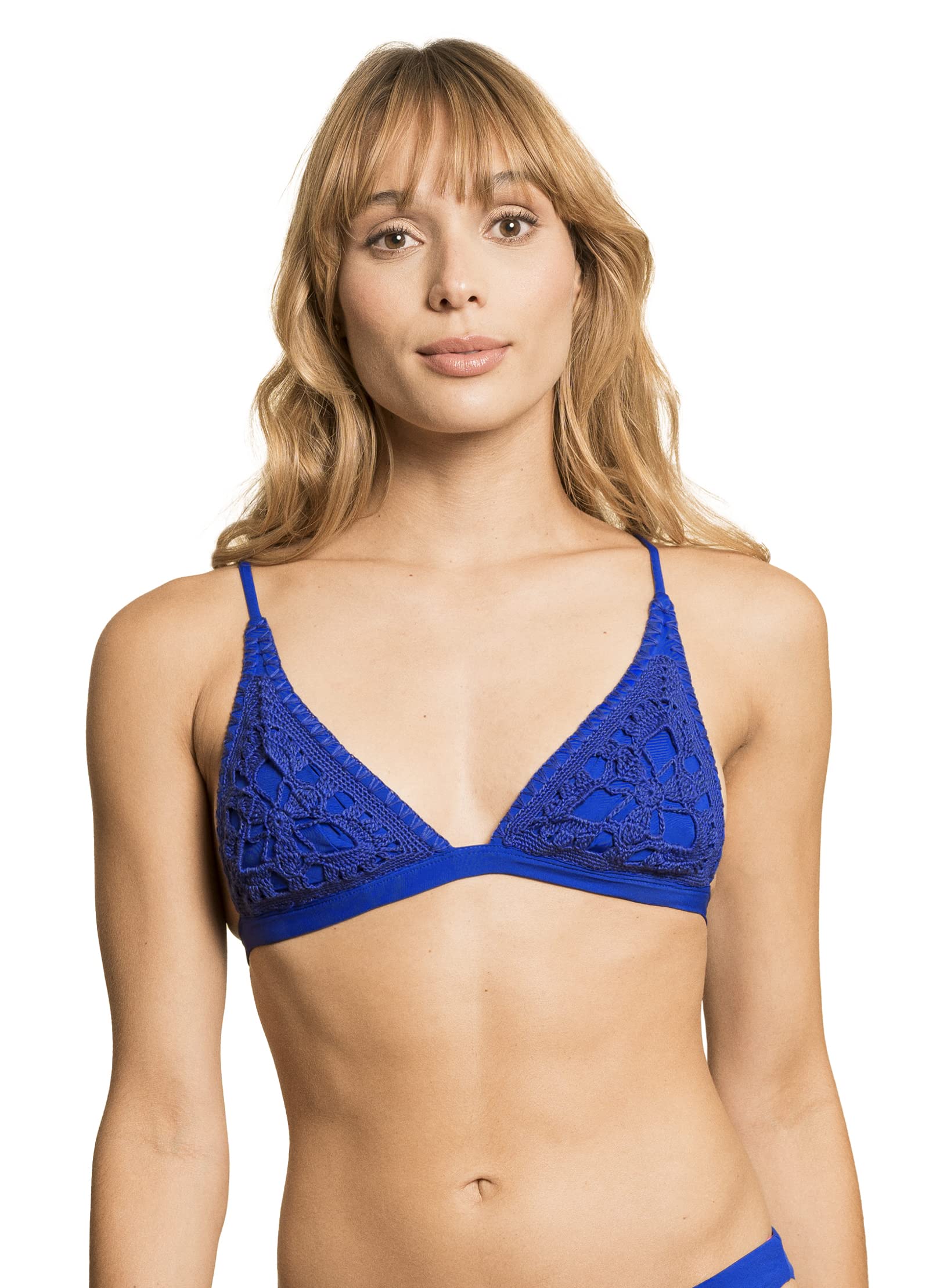 Maajiwomens Cobalt Blue Ivy Reversible Fixed Triangle Bikini Top