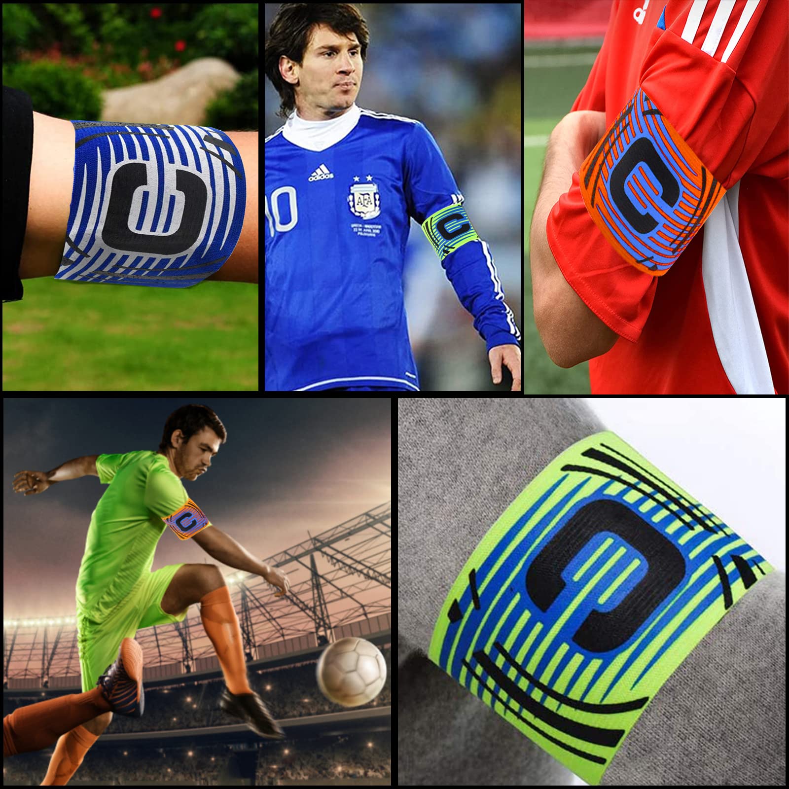 Lguaquanx 12 Stück Team Armbänder - Verstellbare Kapitänsbinden Blau Rot Für Sport