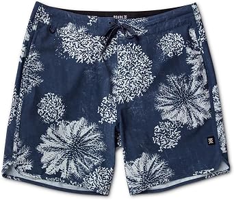 Roark Chiller Scallop Mens Quick-Dry Boardshorts | A scalloped hem and 4-way stretch fabric bring a retro-surf look to a quick-dry short built for the beach and everyday wear.