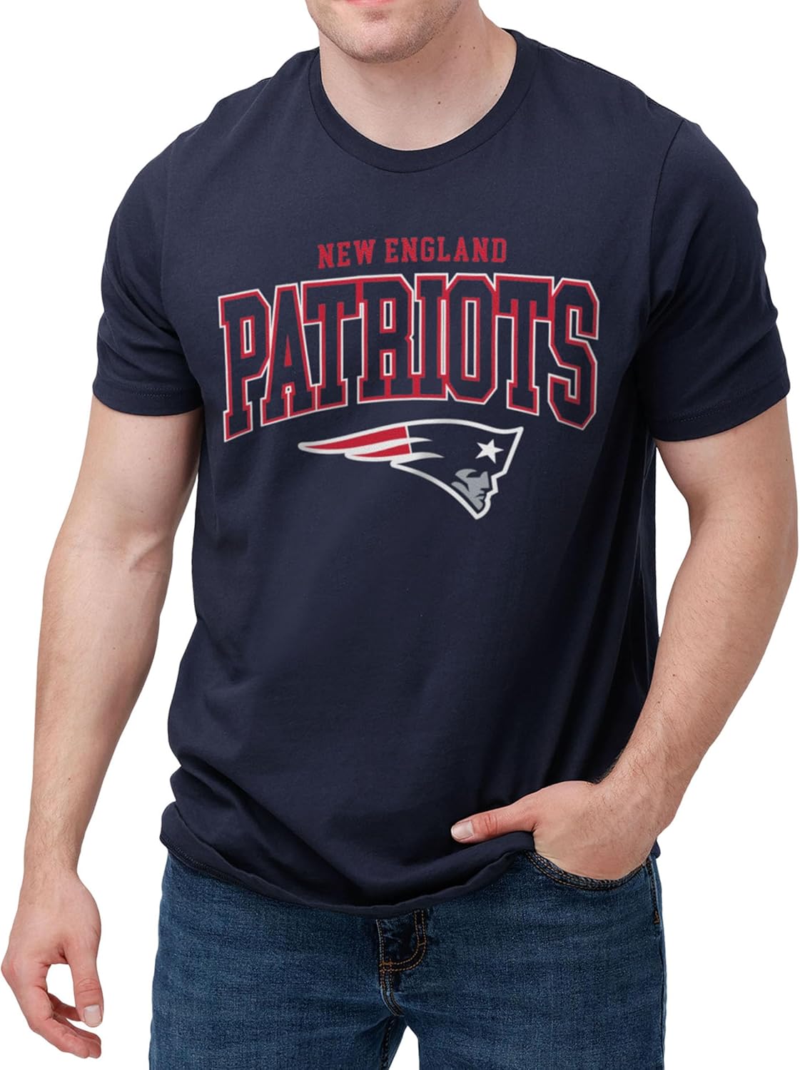 FOCO NFL Unisex-Adult NFL Team Logo Classic Arched Logo Shirt Short Sleeve T-Shirt