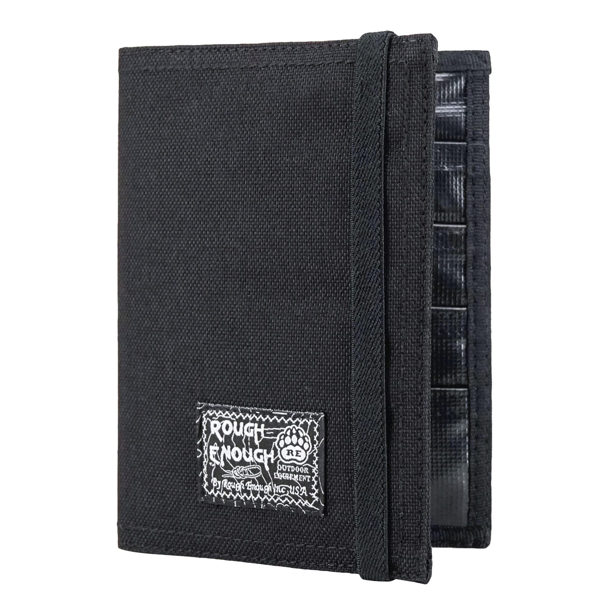 Rough Enough Passport Holder Wallet Cover Case for Travel Men Women Family Kids Vacation Trip Essentials Cordura Black