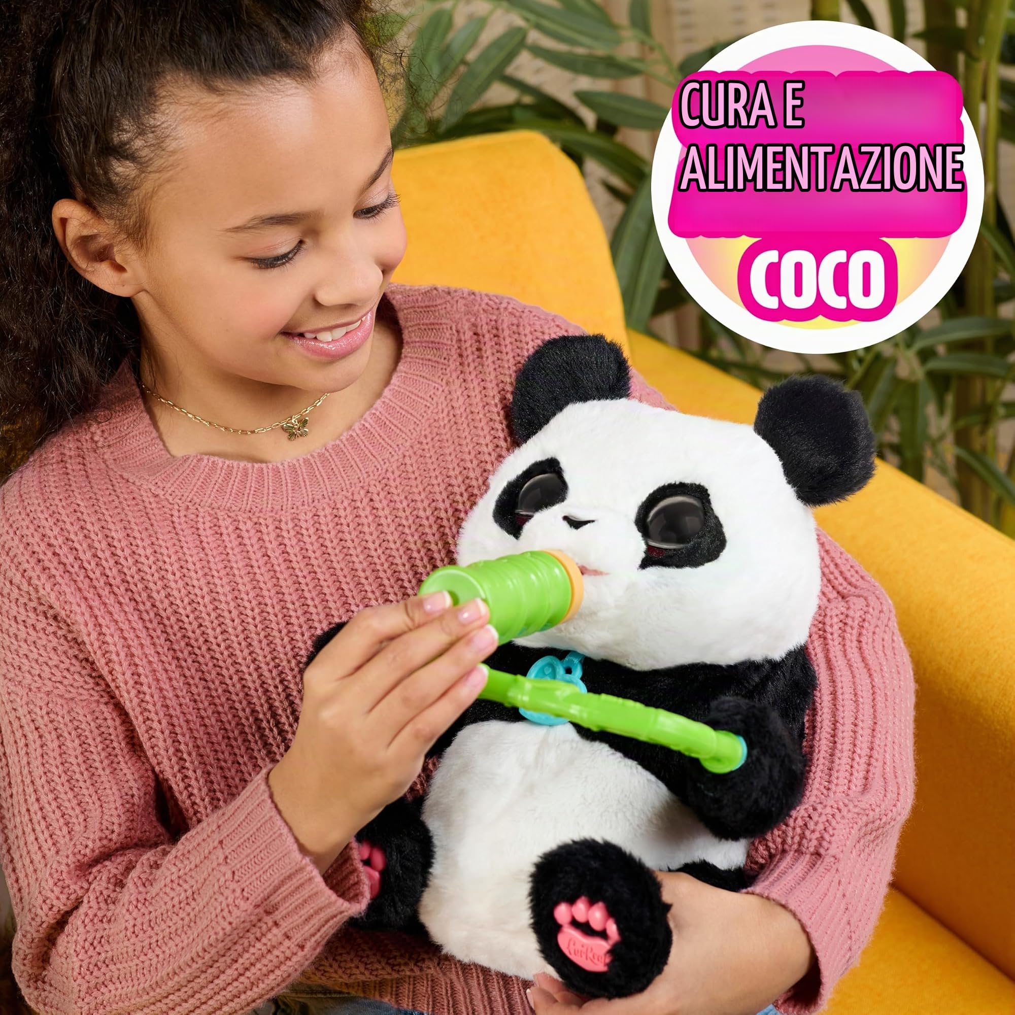 Just Play Giocattolo interattivo FurReal Coco The Tumbling Panda da 26,7 cm, oltre 60 suoni e reazioni, peluche, giocattoli per bambini dai 4 anni