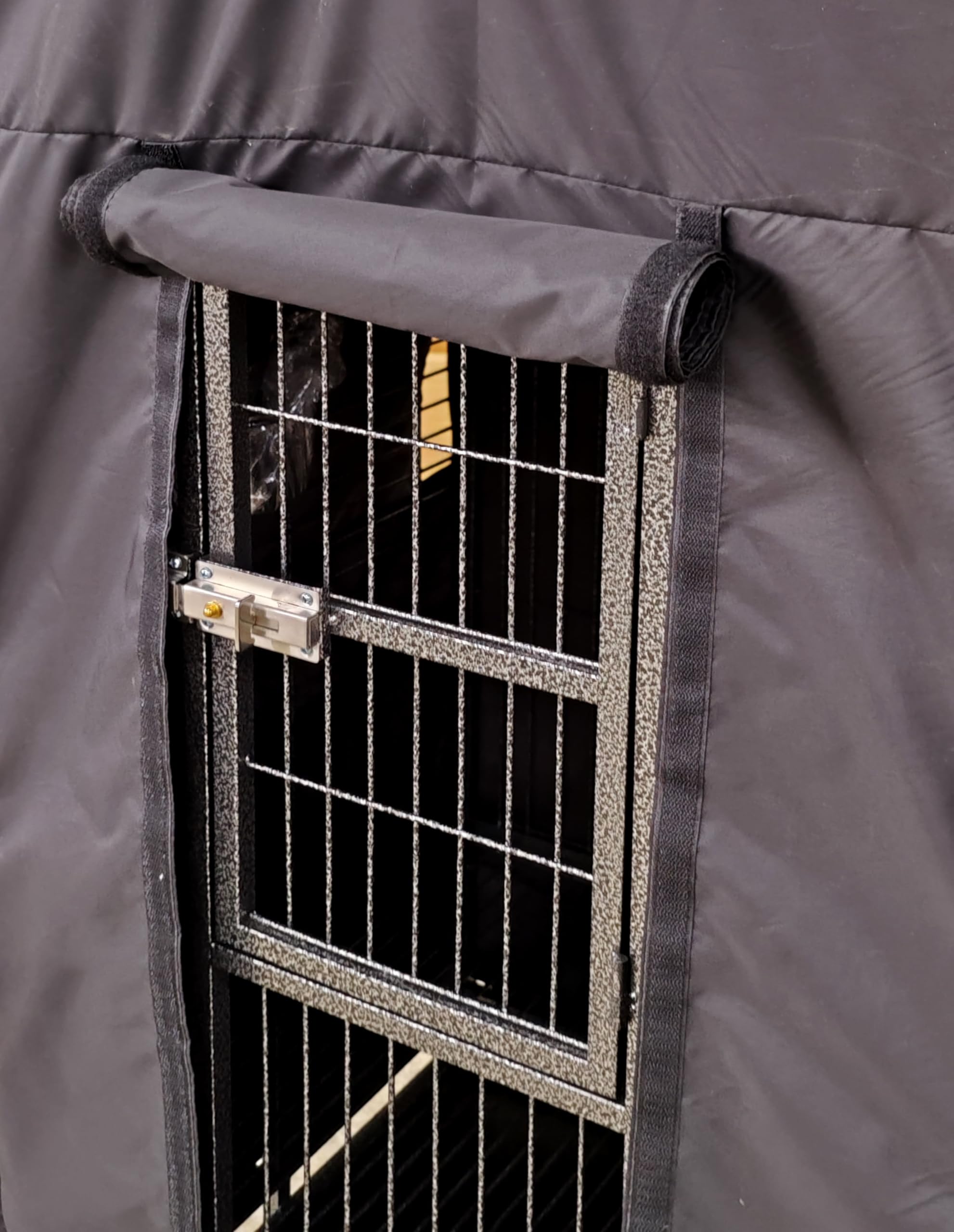 Pet's Solution - Telo Copertura Nero per Gabbia Pappagalli con Tetto Onda e Misura Interna da 101x71x150h cm, Ideato per Favorire il Riposo dei Volatili
