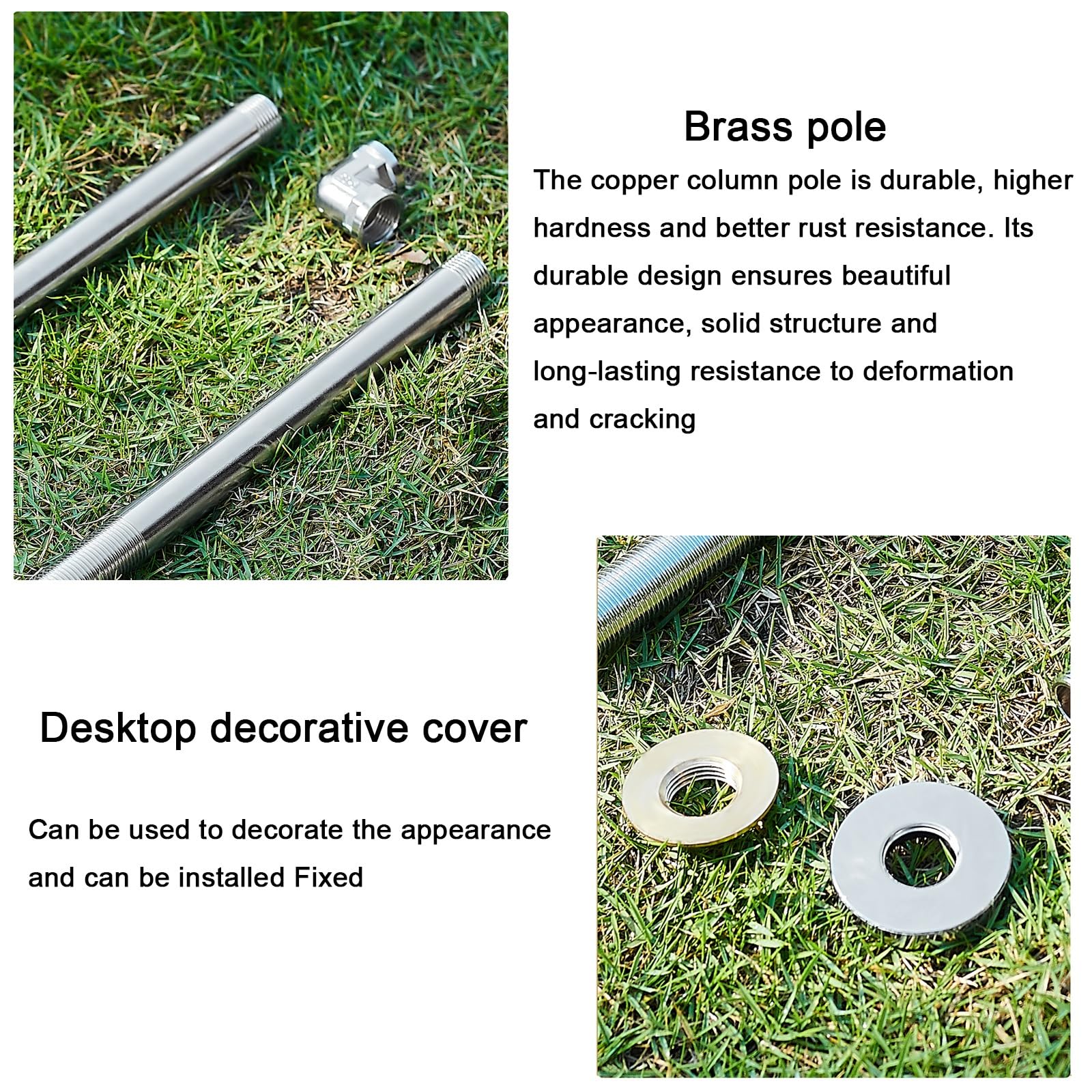 Rubinetto da esterno interamente in rame, colonna, in ottone, per irrigazione del giardino, design antigelo resistente al freddo e al gelo, 32 cm
