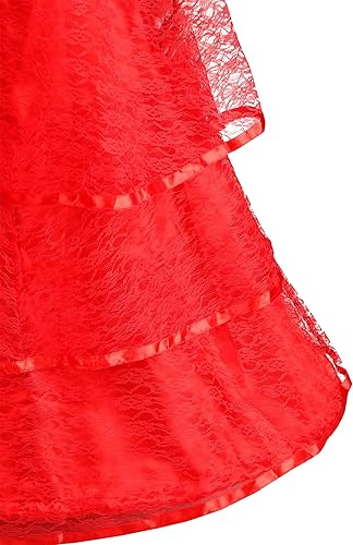 Miniatura 5 de Vestido de novia gótico rojo adulto para mujer, Novia gótica no-muerta morbosa mortal día de los muertos