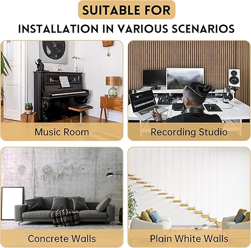 Miniatura 7 de Paneles de madera para pared y techo, paneles de pared de 94.5 x 11 pulgadas para decoración de pared interior, panel de pared de listones de madera