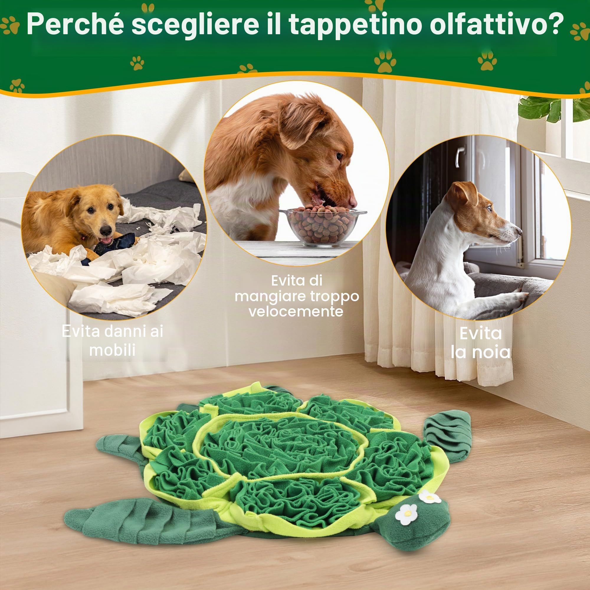 Tappetino Olfattivo Per Cani, Tappetini Interattivi Per L'alimentazione, Giocattoli Per L'addestramento Olfattivo, Tappetino Grande Per Cani, Migliora Abilità Di Ricerca