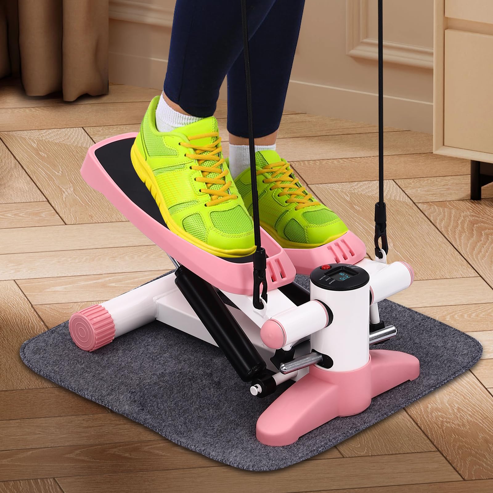 Stepper Fitness 2025 – 3 Niveaux De Résistance, Hauteur Réglable 121-130cm, écran LCD, Pliable, Max 150kg, Pour Entraînement Complet Jambes/fessiers/abdos