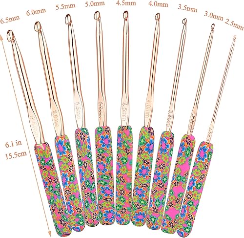 Miniatura 7 de Coopay Ganchos de ganchillo cálidos de agarre cómodo, agujas de ganchillo de eje de aluminio más largo para ganchillo, kit de ganchillo ergonómico,