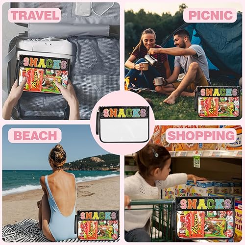 Miniatura 4 de Burskit Bolsa de felpilla transparente con cremallera para viaje, bolsa de maquillaje de parches preparatorios, bolsa de maquillaje de nailon para