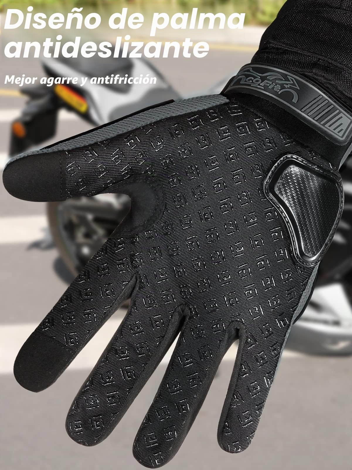 COFIT Guantes de Moto de Verano para Hombres y Mujeres, Malla Transpirable Guantes de Moto con Pantalla Táctil para Equitación BMX ATV MTB, Motocicleta, Carreras de Carretera, Bicicleta