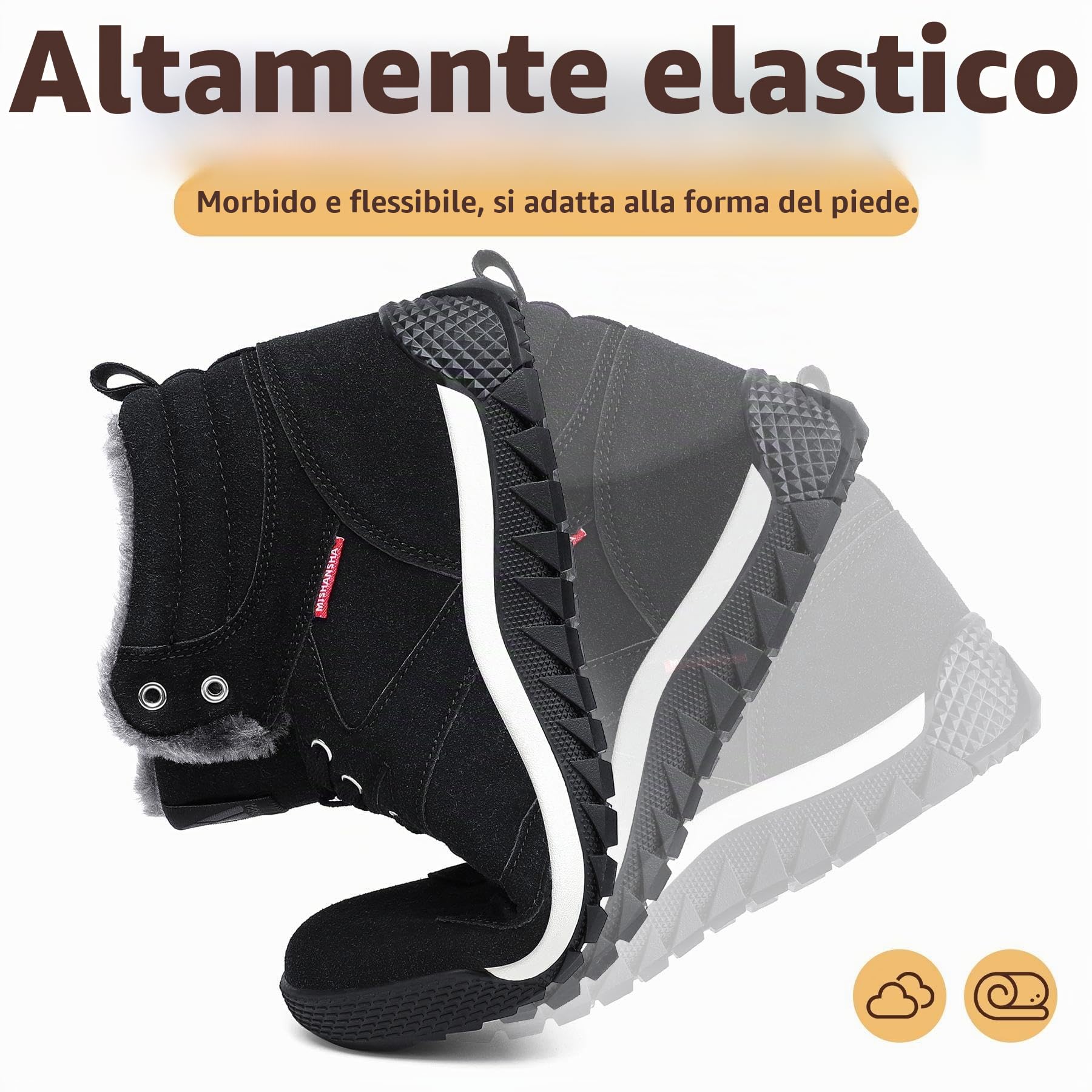 Mishansha Stivali Invernali Uomo Donna Scarpe da Neve Antiscivolo Sneakers All'Aperto 36-42 EU