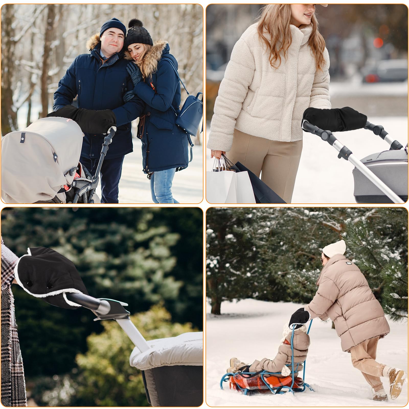 Handwärmer Kinderwagen, OFFOF Kinderwagen Handwärmer mit Fleece Innenseite,Handmuff für Kinderwagen Wasserfest Winddicht,Handschuhe Kinderwagen Universalgröße für Kinderwagen Buggy(Einteiliges Design)
