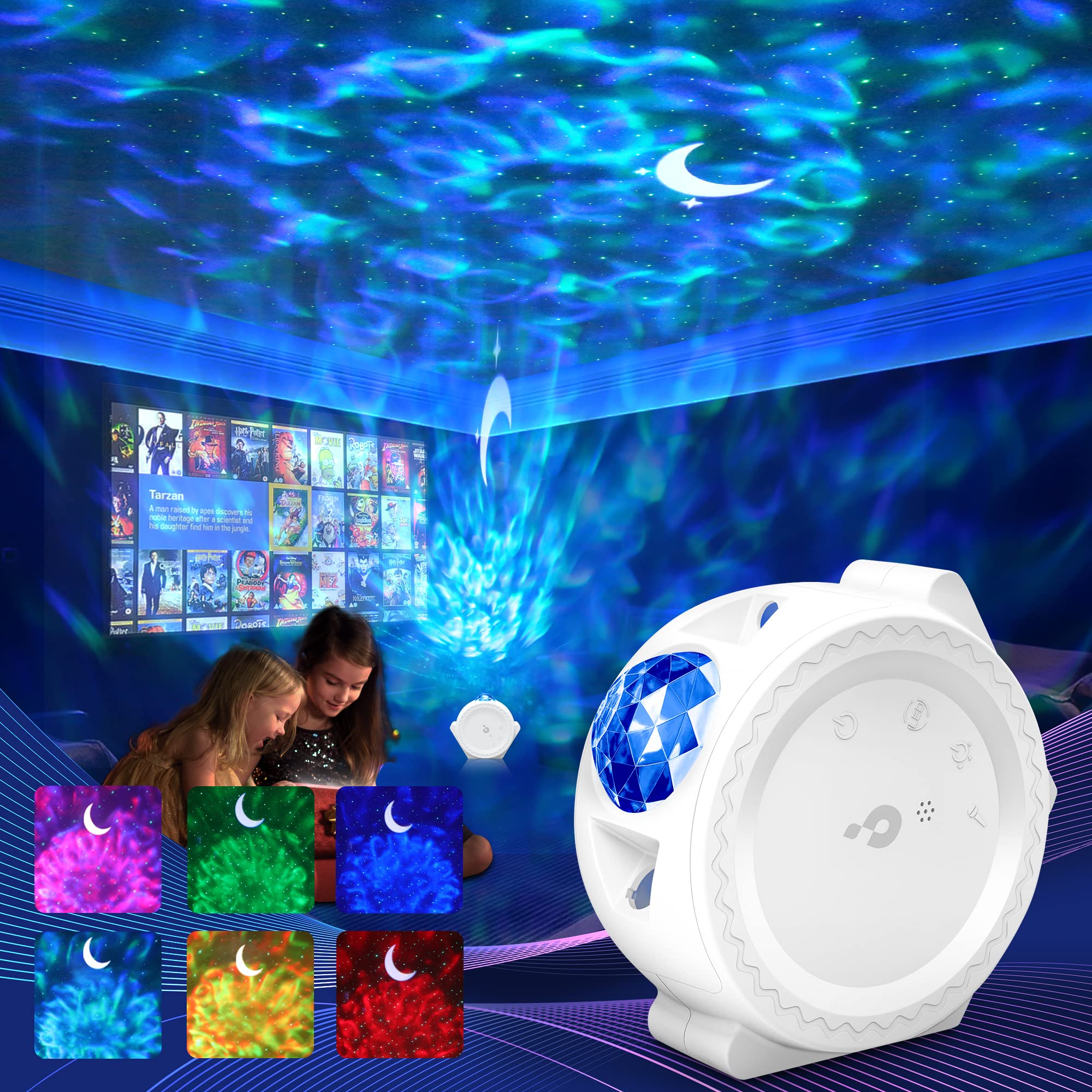 Togaga Starry Sky Projector, 3-in-1 Starlight Projector with Touch Voice Control, Galaxy LED Night Light Lamp for Children, Adults, Room, Bedroom, Party, Birthday Decoration, Gift
