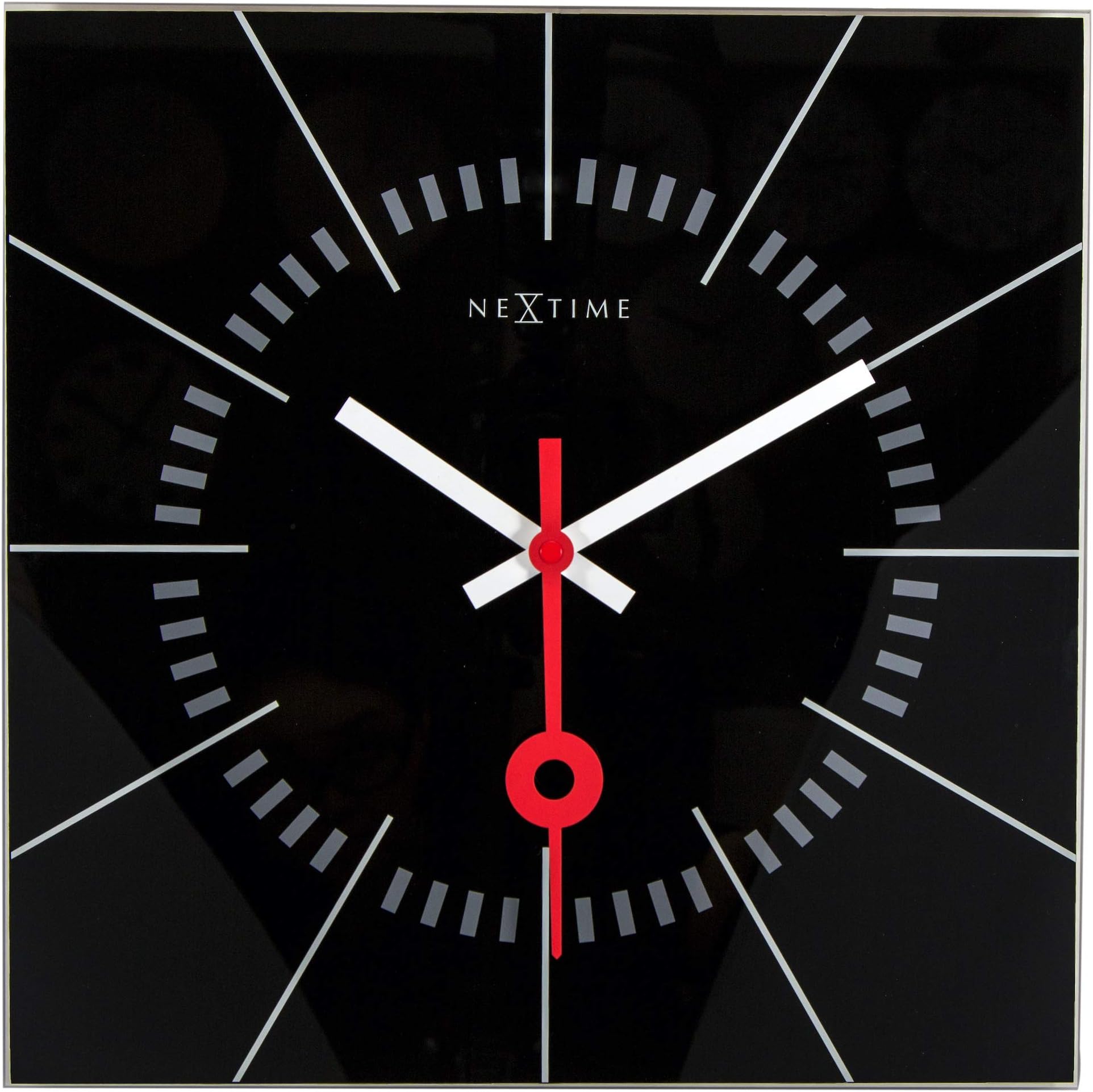 NEXTIME Stazione Wall Clock, 35 x 35, Black